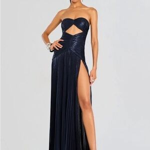 Retrofete Strapless Navy Gown